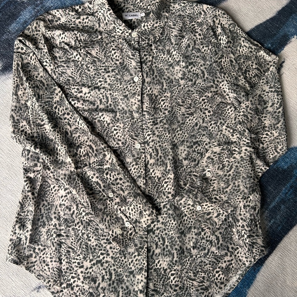 Silk Animal Print Button Down